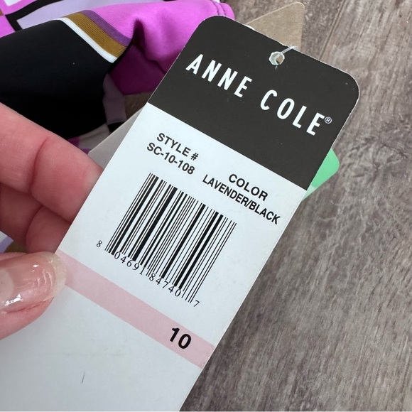 NWT! Anne Cole Stylish Geometric Halter Top - Pink, Black, Brown - Picture 4 of 7